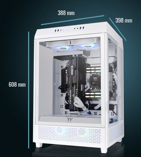 Thermaltake The Tower 500 CA-1X1-00M6WN-00 White SPCC / Tempered Glass ATX  Mid Tower Computer Case